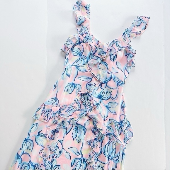 Lilly Pulitzer Riland Sweet Pea Pink Chasing The Sun Maxi Dress - Picture 3 of 10